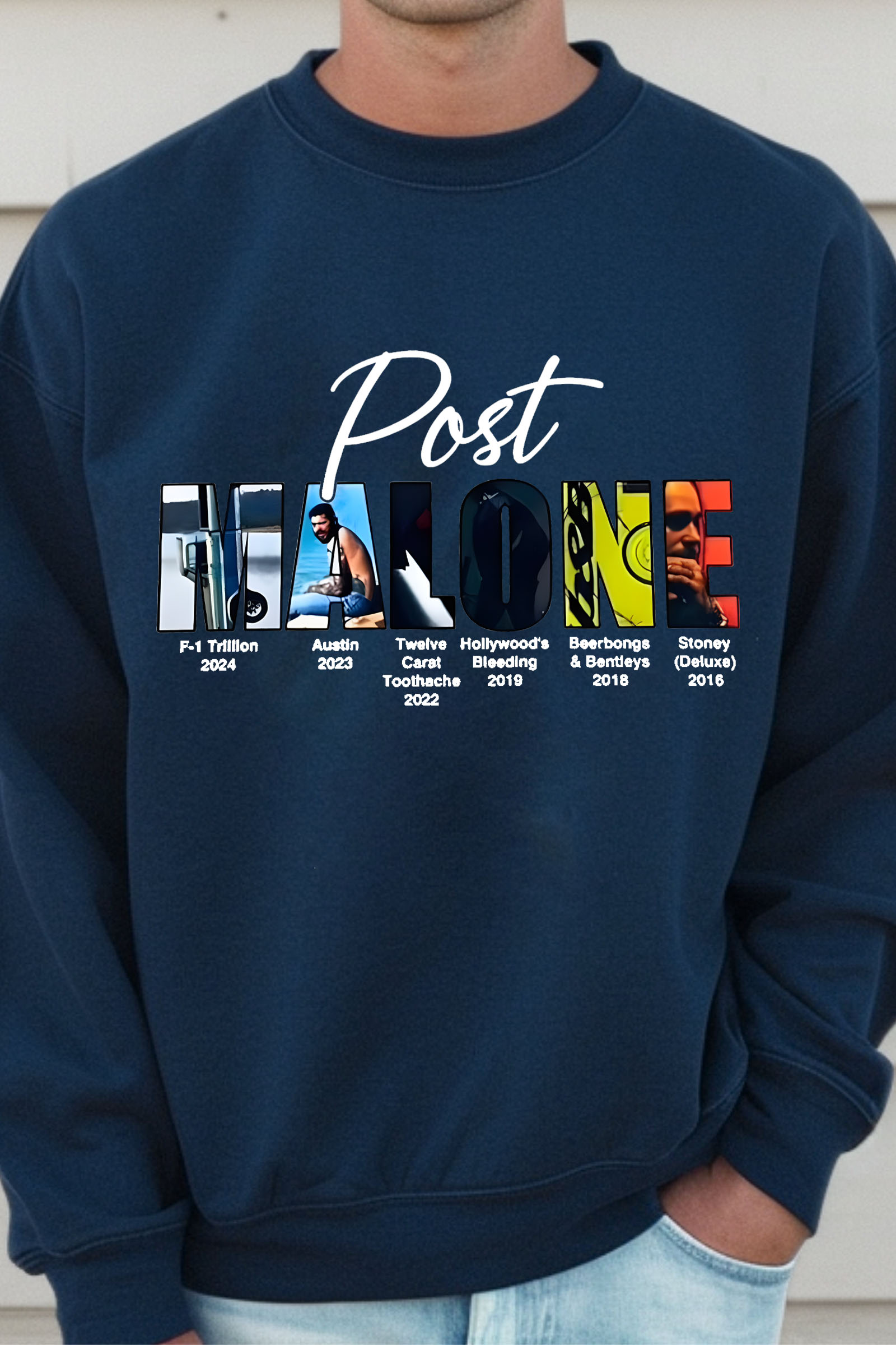 Retro post malone shirt vintage 90s style sweatshirt-Men