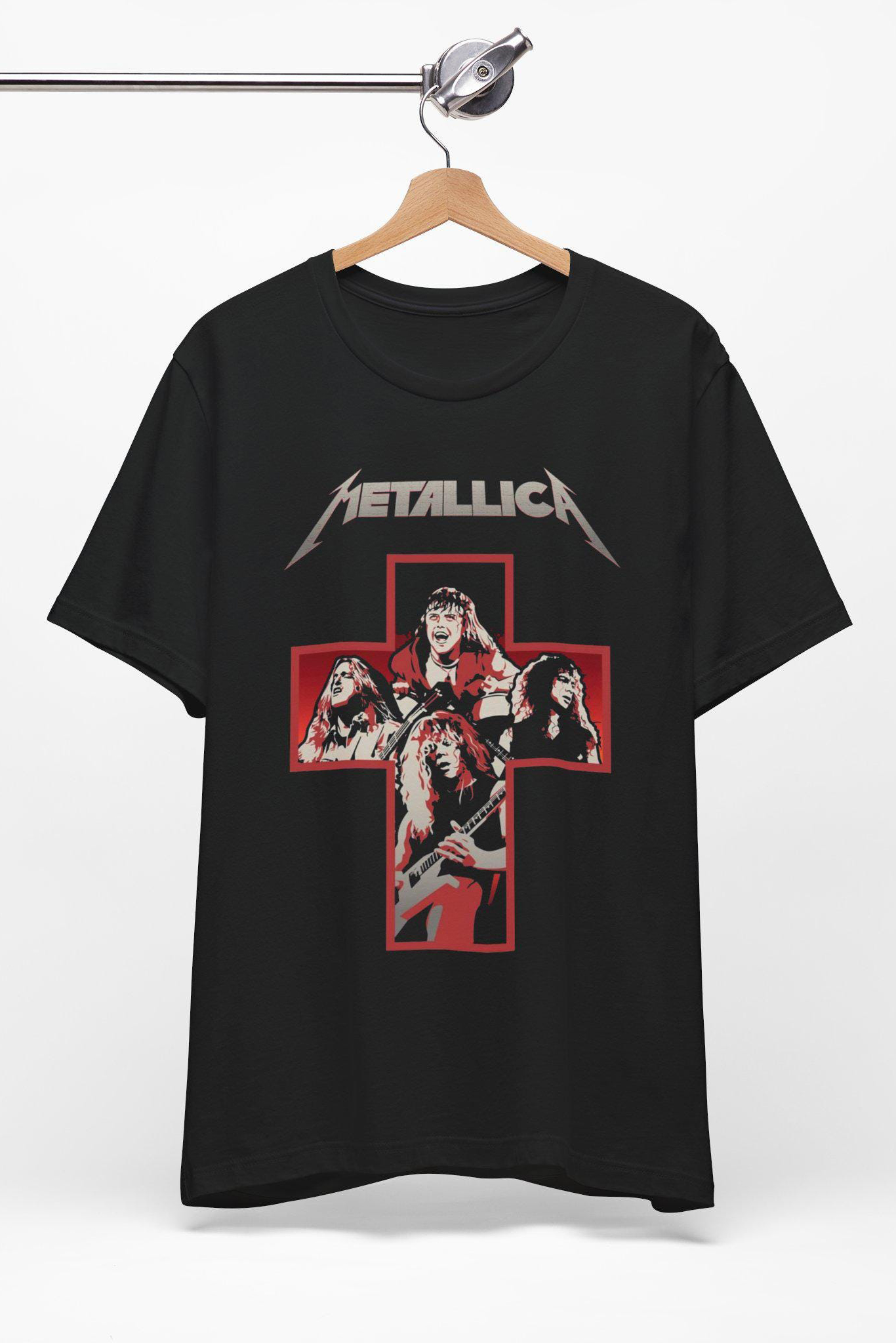 Master Of Puppets Cross Metallic Band Shirt Tee