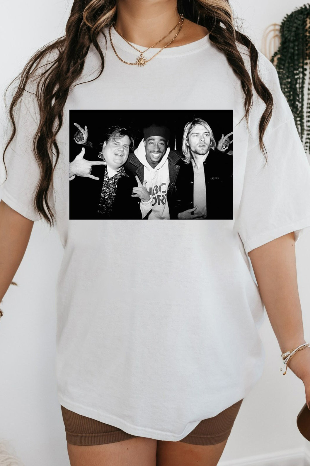 Chris Farley Pac Shakur and Kurt Cobain partying tshirt