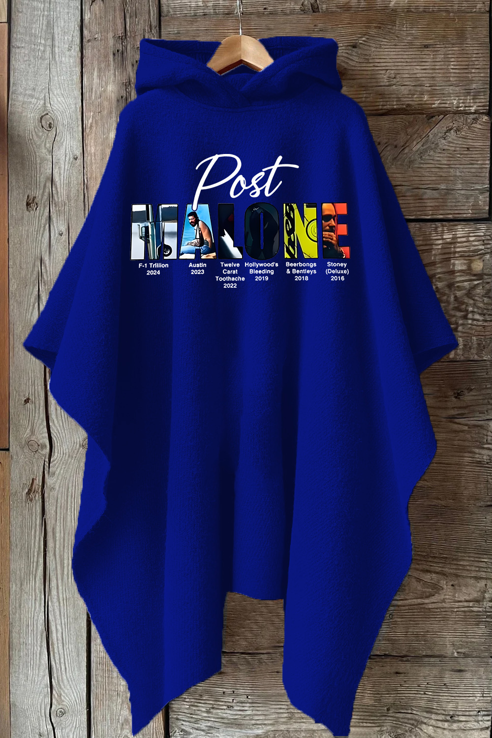 Retro post malone shirt vintage 90s Hooded Warm Shawl Cape