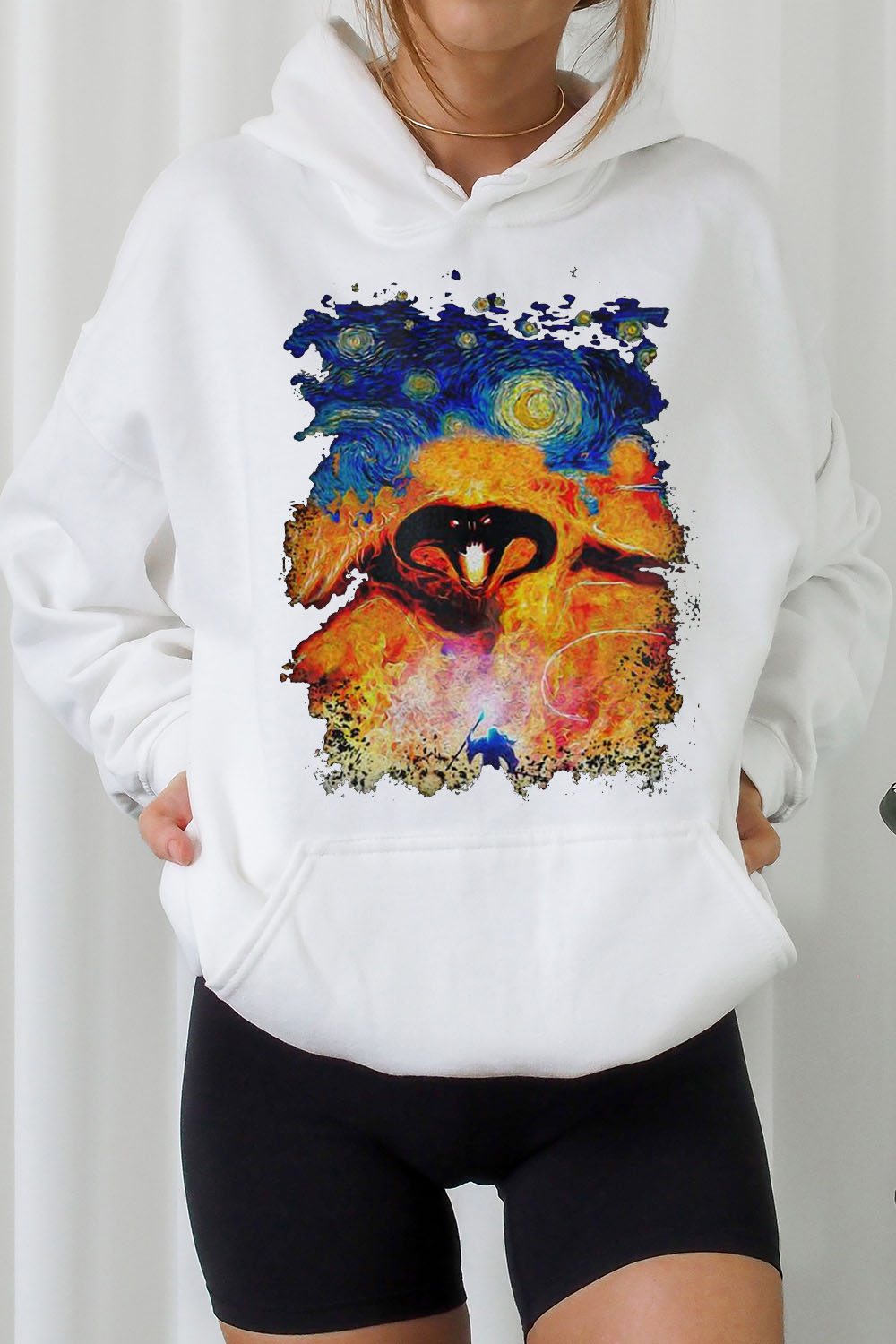 Balrog Starry Night LOTR Vintage Hoodie