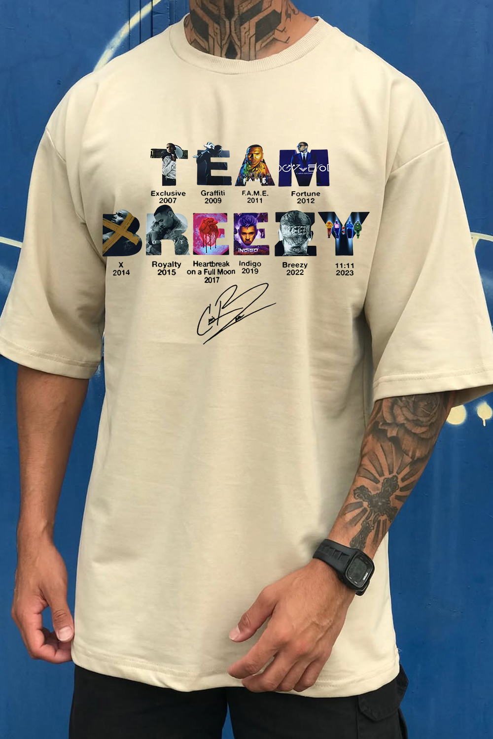 Team Breezy Chris Brown Album Tee For Men