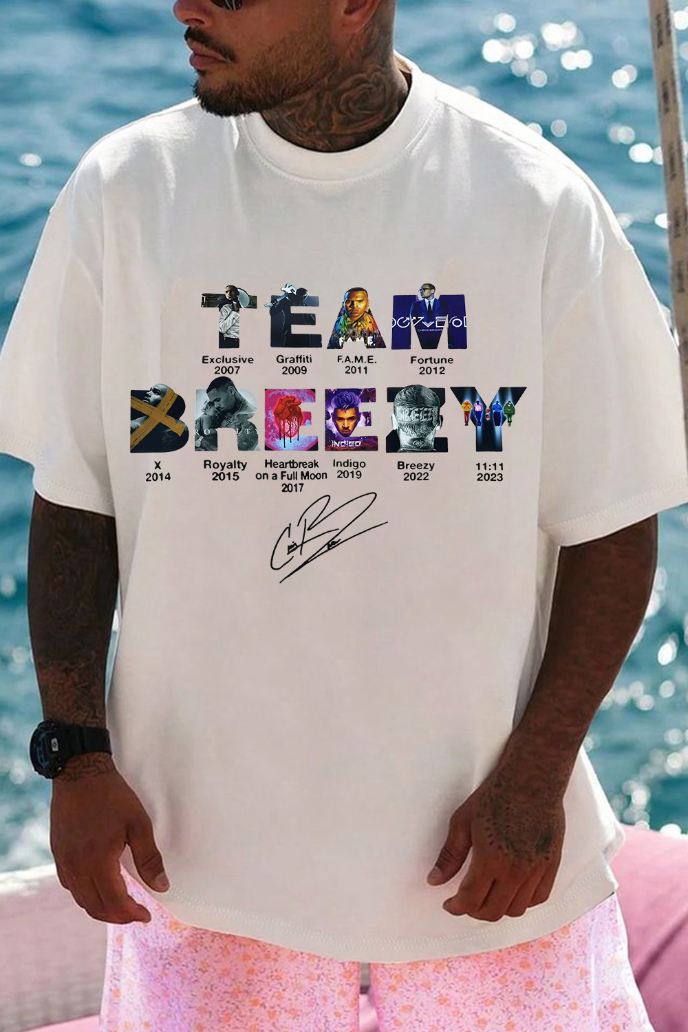 Team Breezy Chris Brown Album Tee For Men