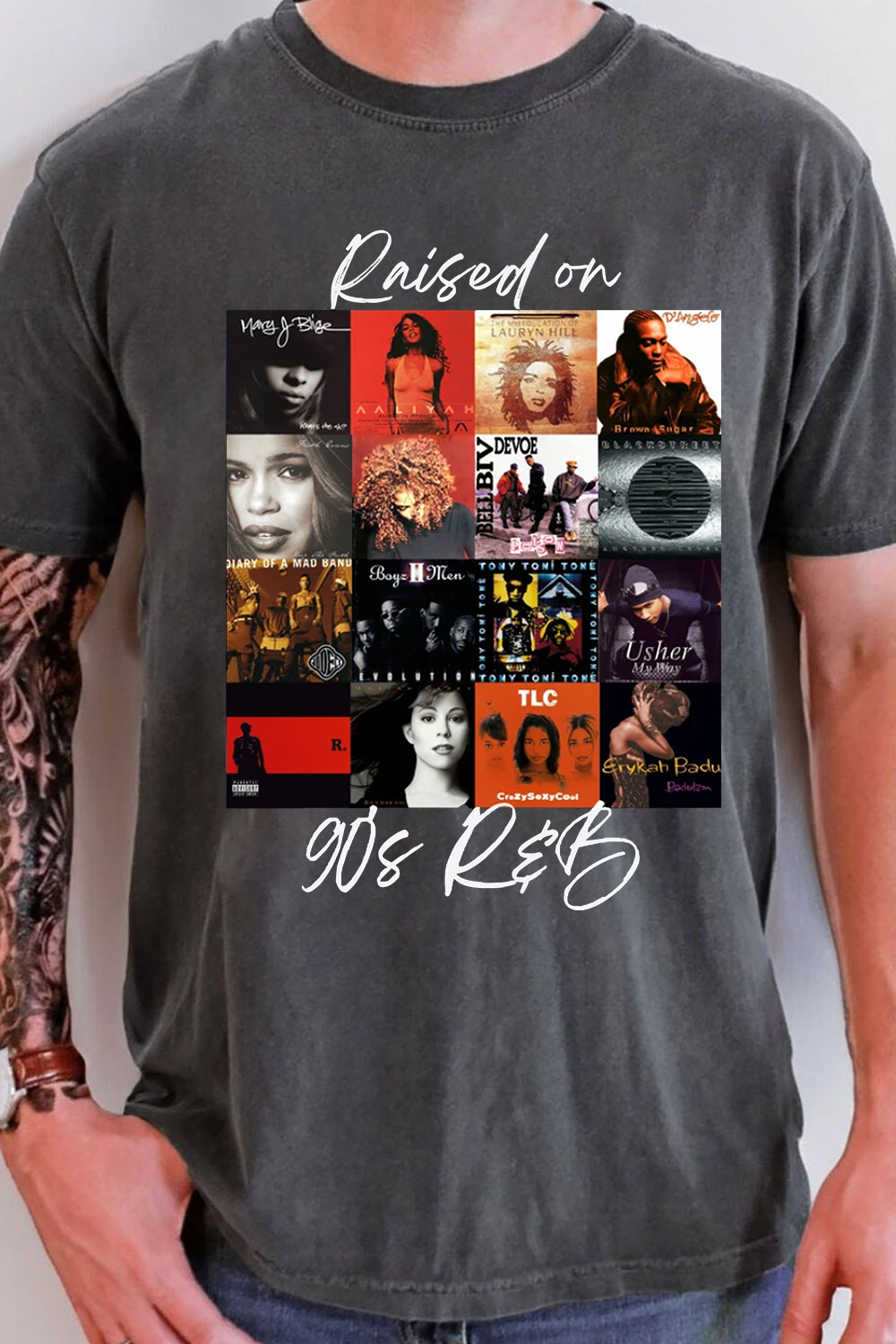 Raised on 90's R&B Album Cover  – Men's T-Shirt