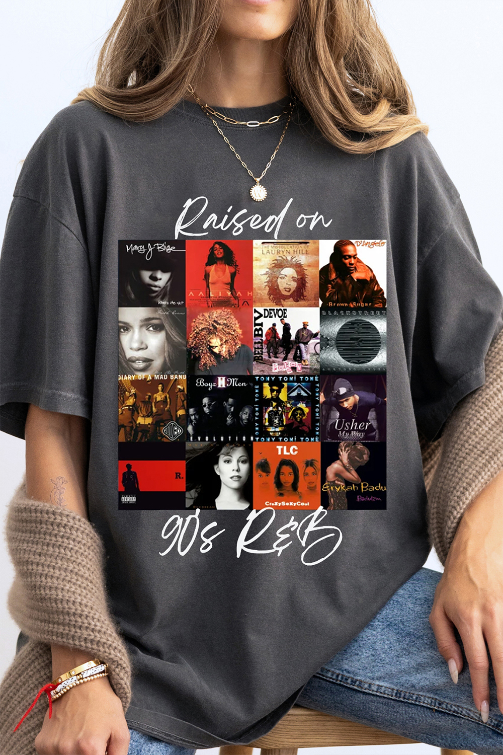 Raised on 90's R&B Album Cover Tshirts