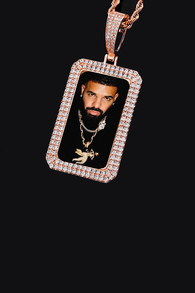 Drake Double Row Zirconia Square Hip Hop Necklace