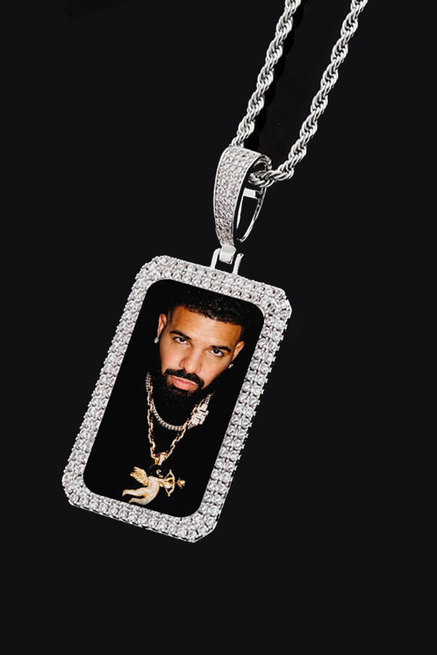 Drake Double Row Zirconia Square Hip Hop Necklace