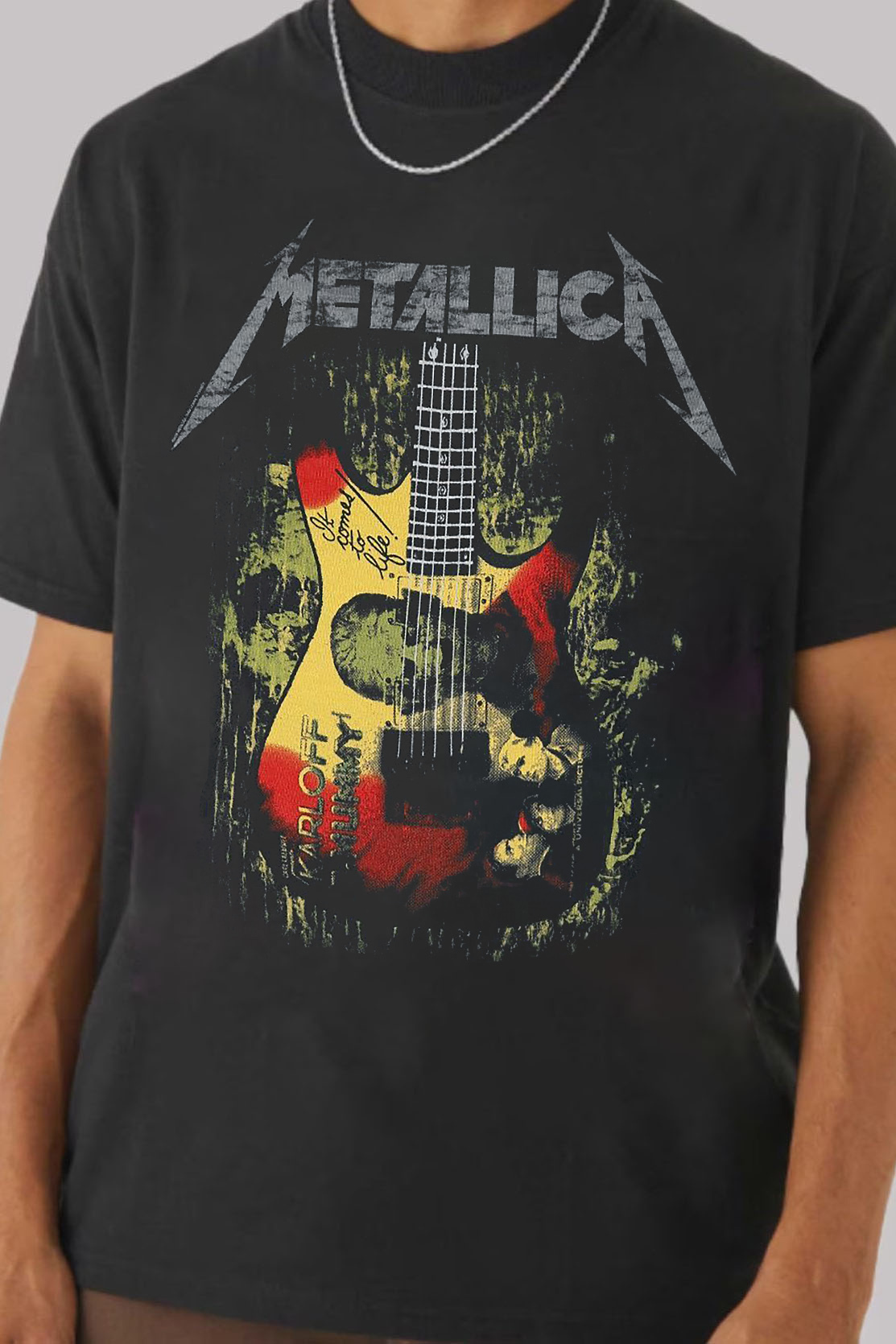 RockTs Mens Meta Kirk Mummy Guitar T-Shirt