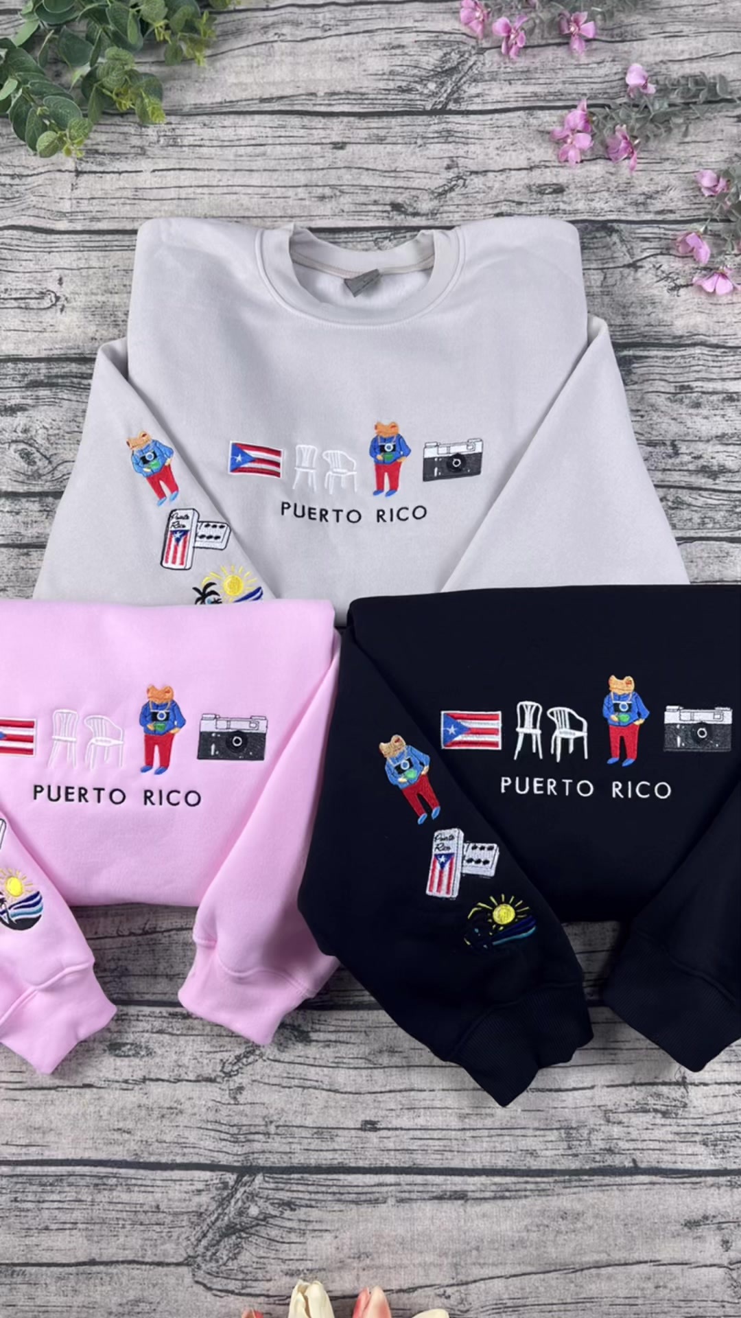 Obsessed 💓 Puertorico Embroidered Sweatshirt