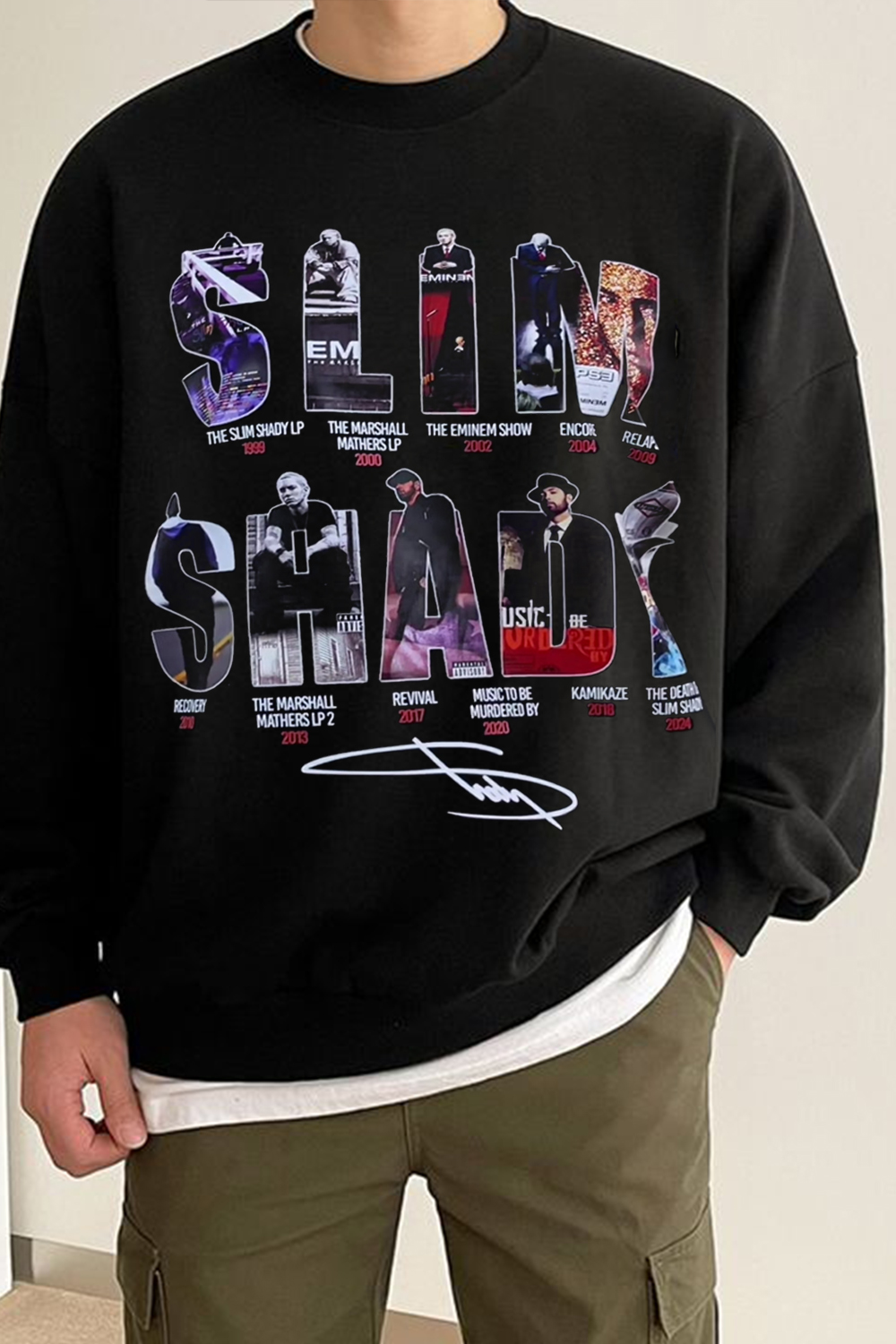 Men's Round Neck Long-Sleeved Sweatshirt With Star Letters Print