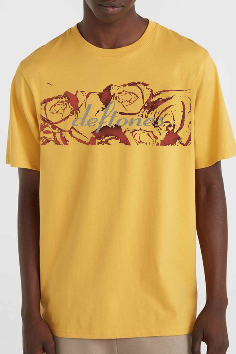 Deftones Rose Print Short-Sleeved T-shirt