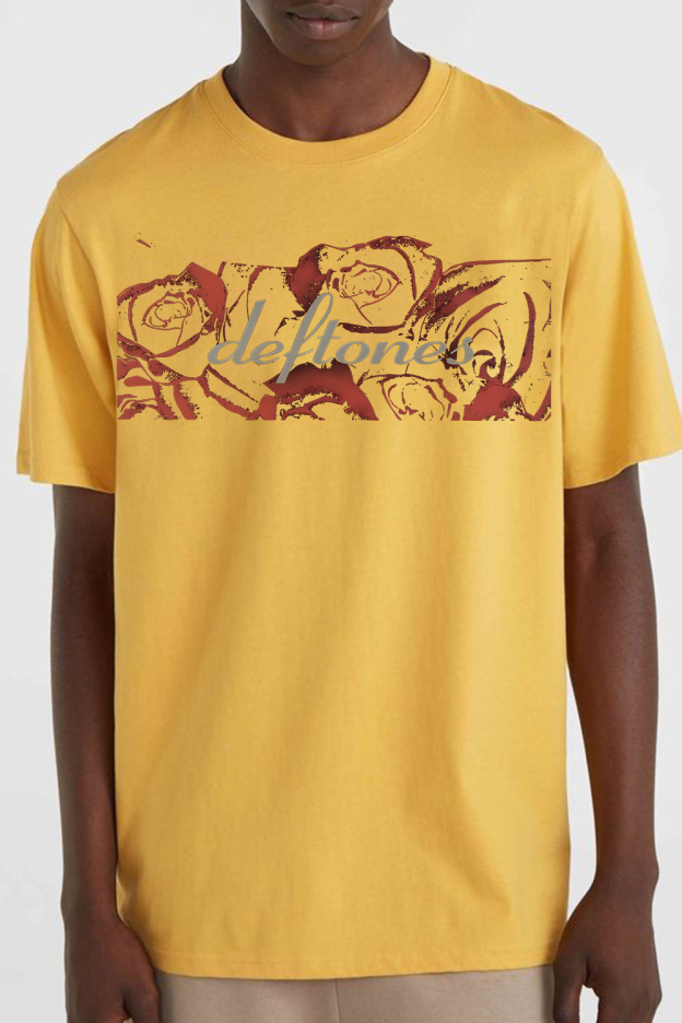 Deftones Rose Print Short-Sleeved T-shirt