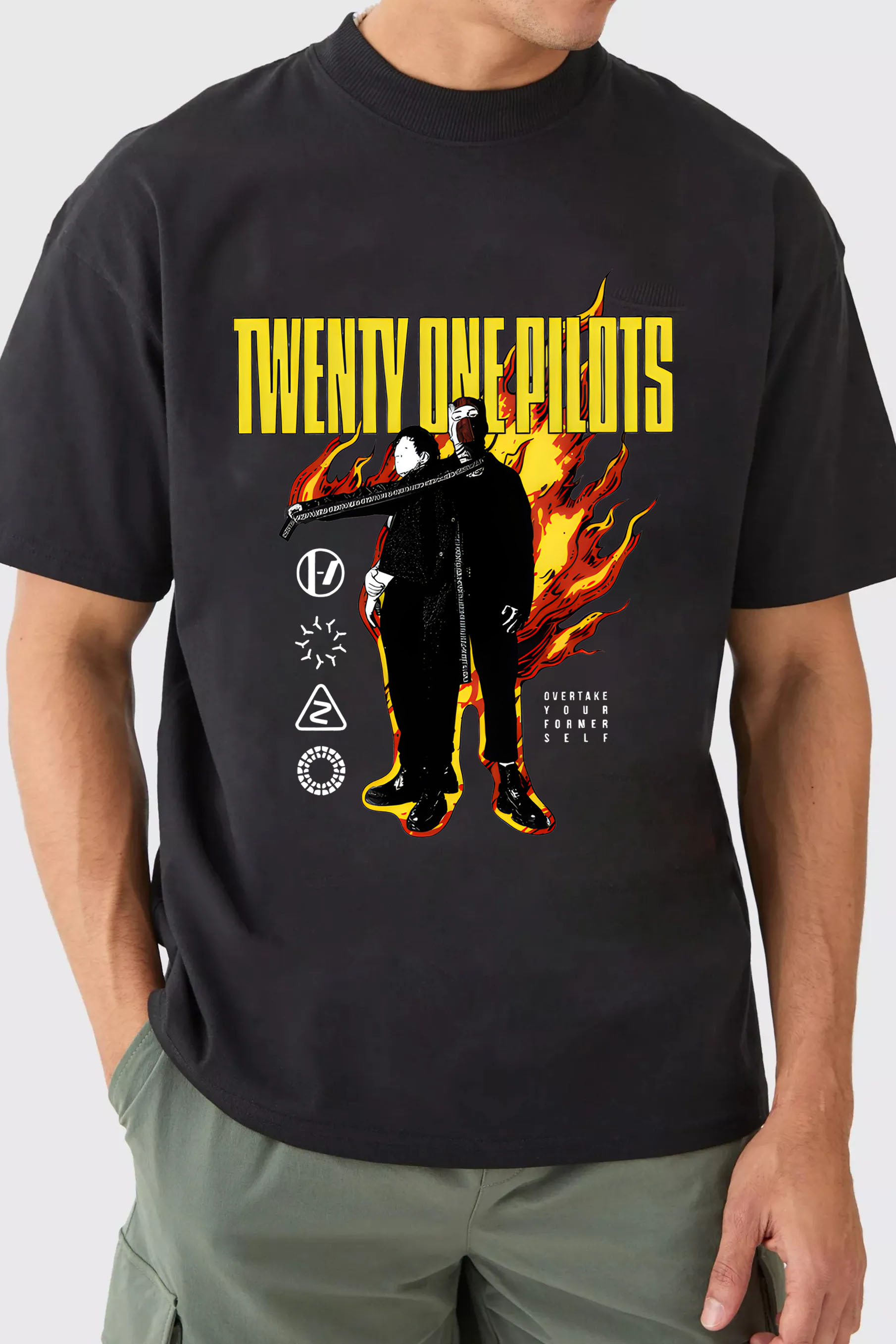 Twenty One Pilots On Fire Tshirt For Men