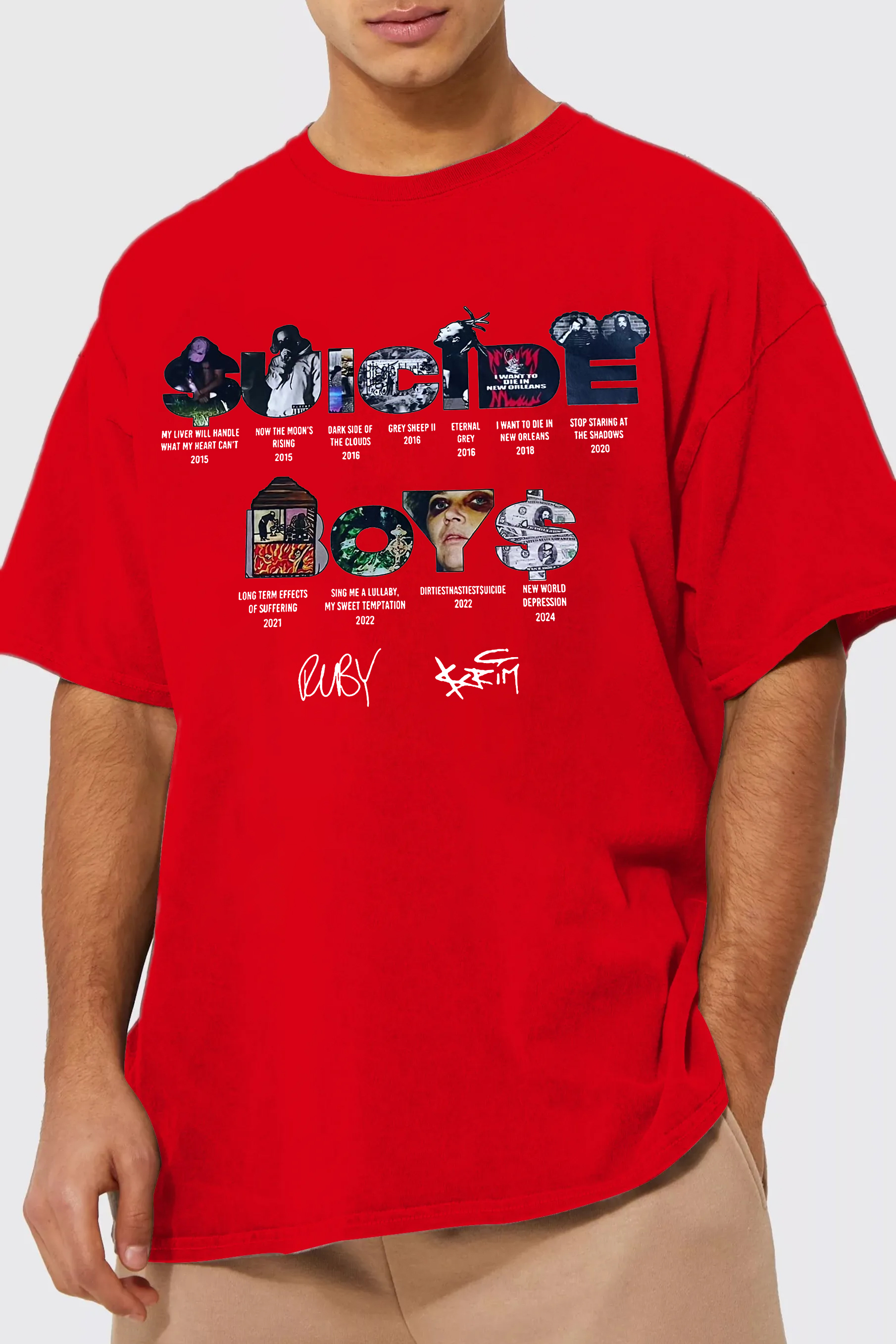 uicideboys letter personality men's round neck T-shirt