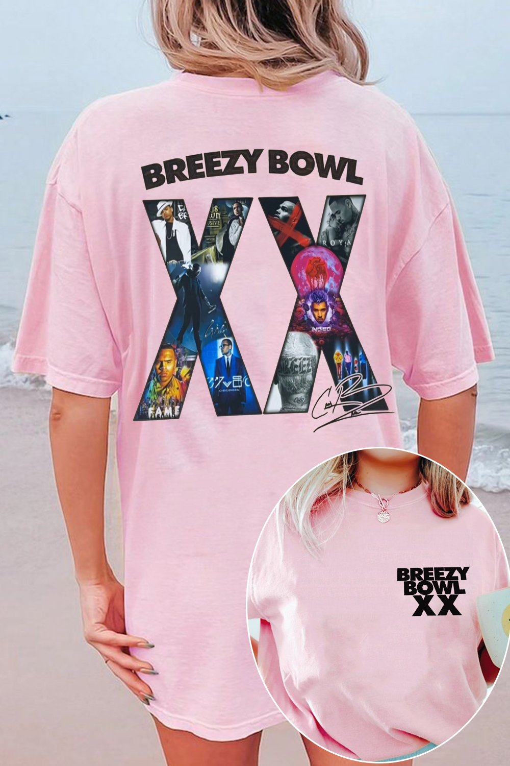 2 Sided chris b Graphic Shirt For Women