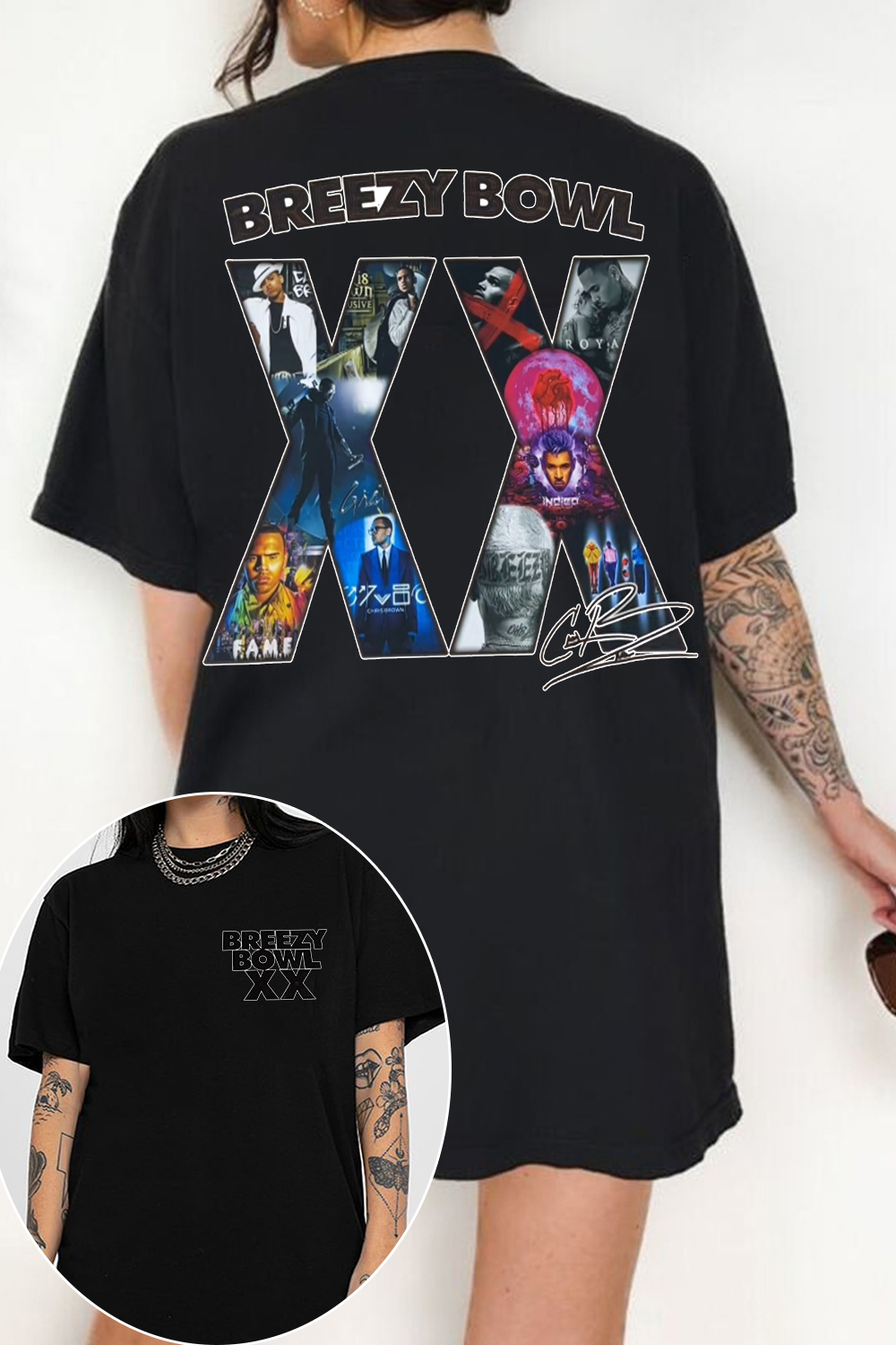 2 Sided chris b Graphic Shirt For Women