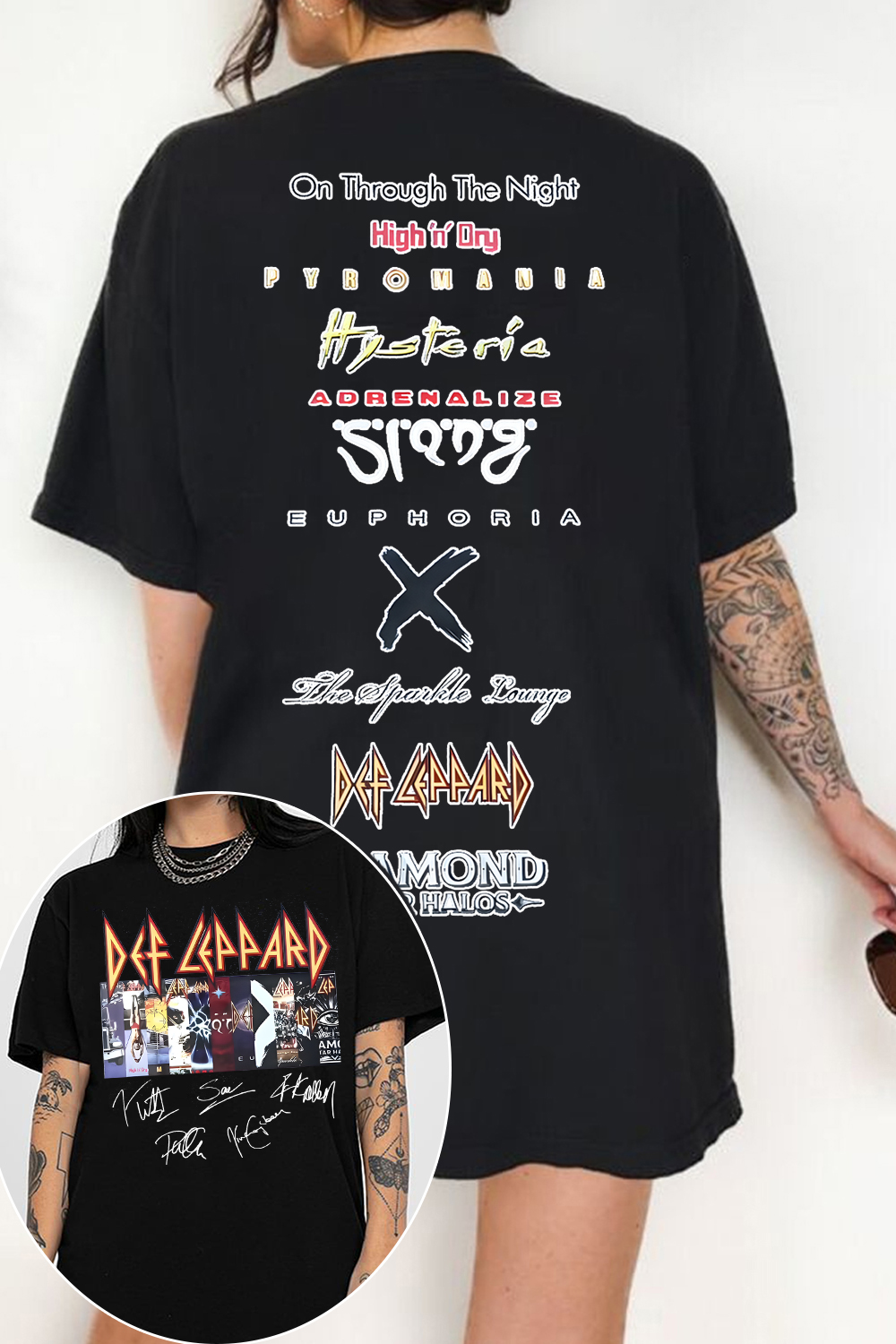 Defleppard 2-sided women printed tee