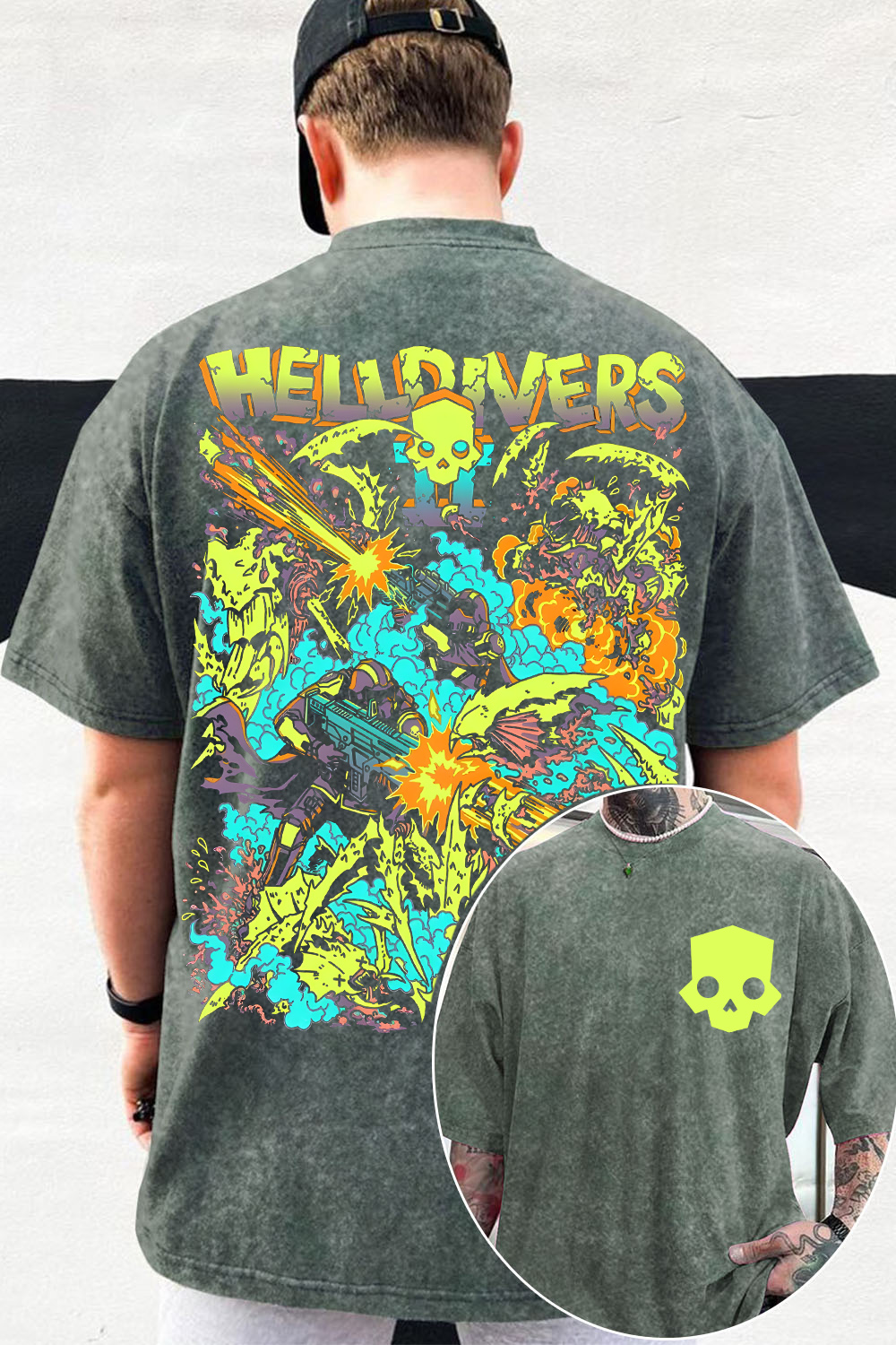 Helldivers 2 Oversized Vintage Unisex Washed Shirt