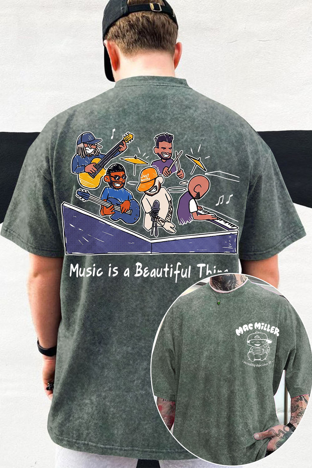 Mac Miller Music Fan's Washed Cottom Tee