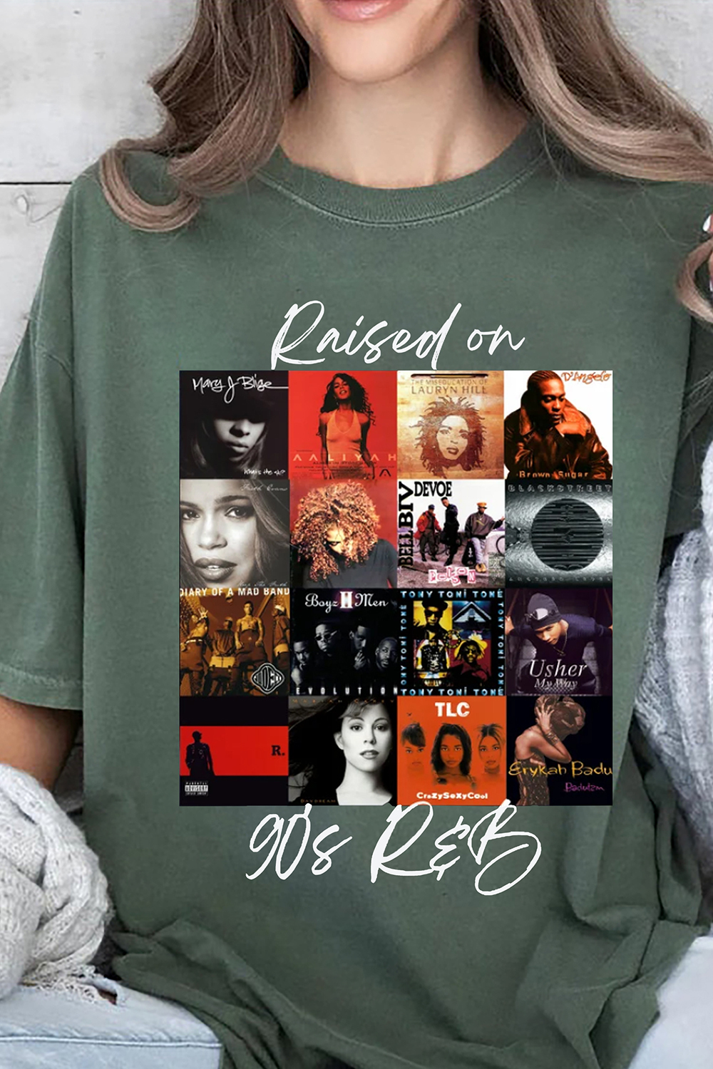 Raised on 90's R&B Album Cover Tshirts