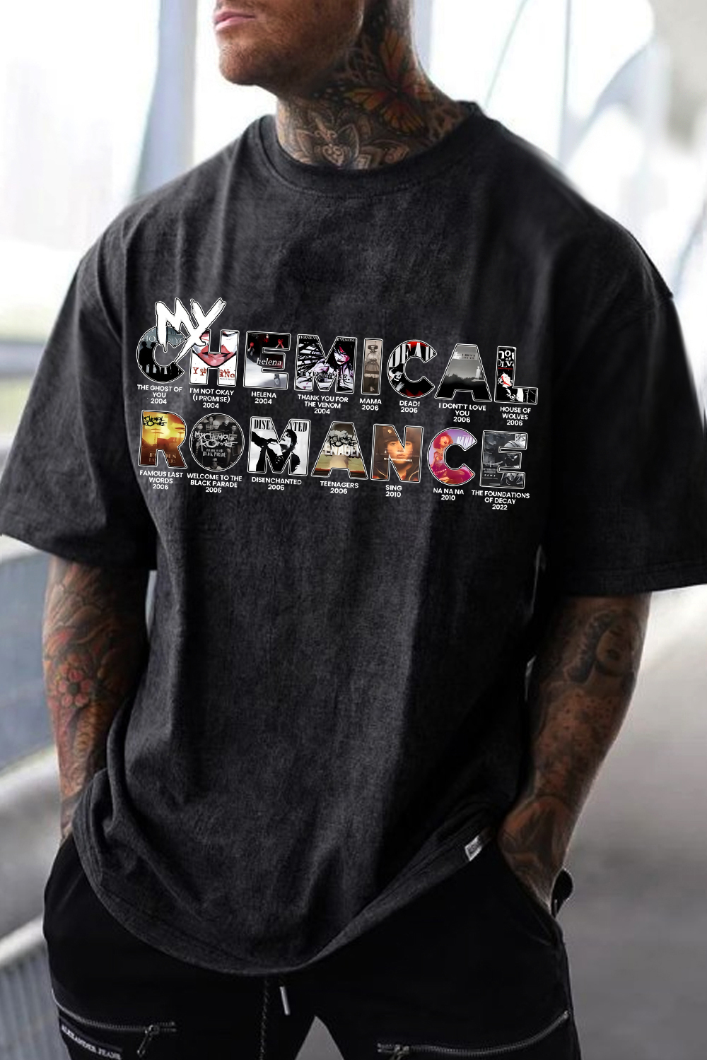  Washed cotton MCR concert 2025 men's T-Shirt