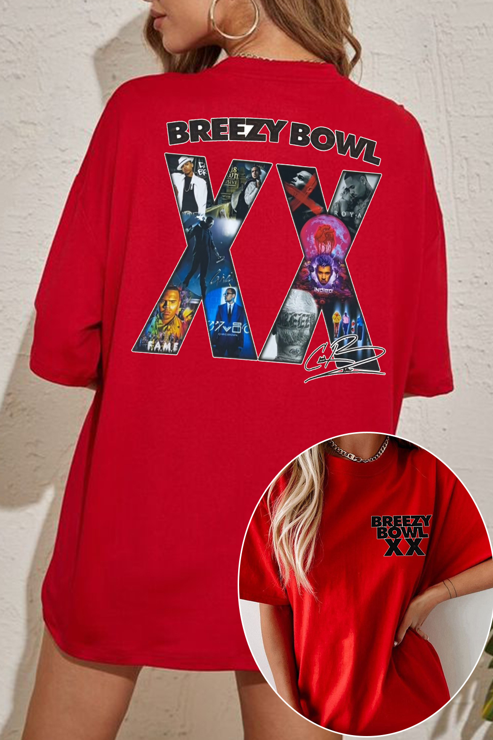 2 Sided chris b Graphic Shirt For Women