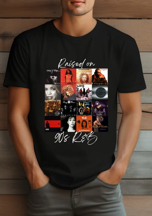 Raised on 90's R&B Album Cover  – Men's T-Shirt