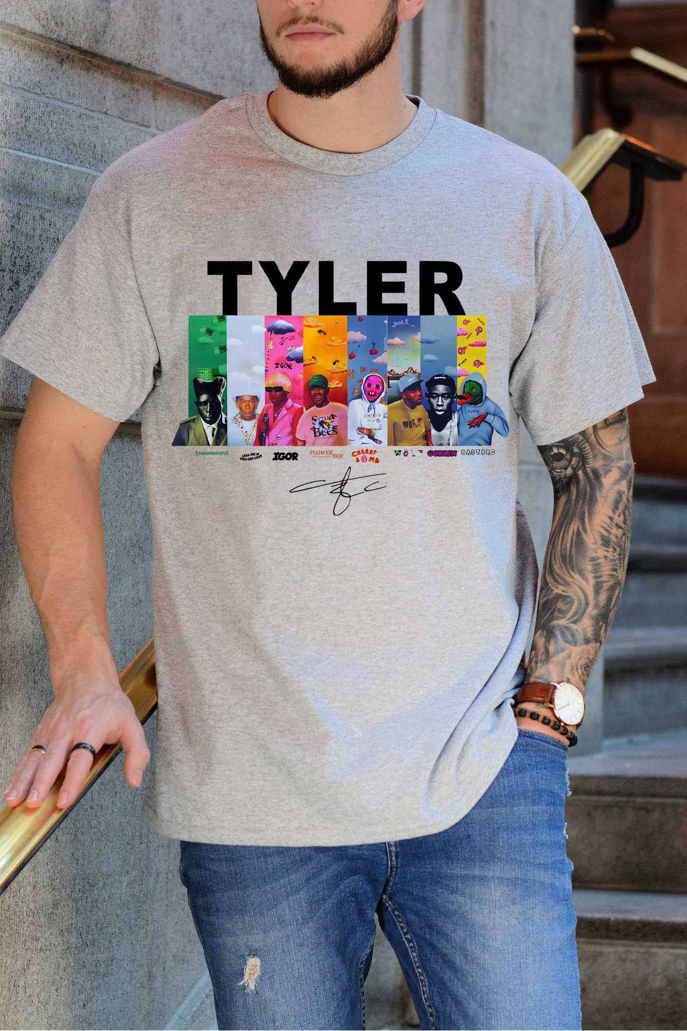 Tyler cartoon print round neck T-shirt