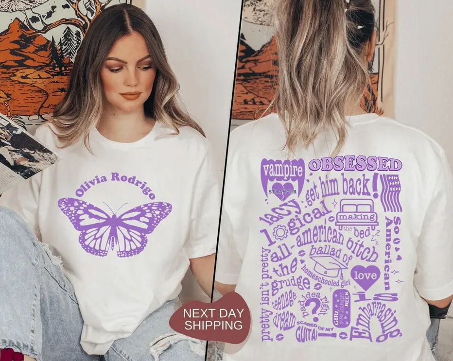 Vintage Guts Olivia Spilled Track List Shirt