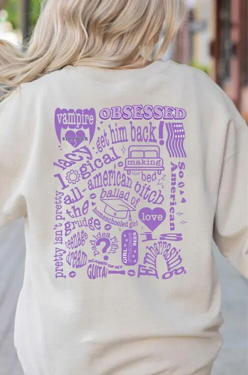 Vintage Guts Olivia Spilled Track List Sweatshirt