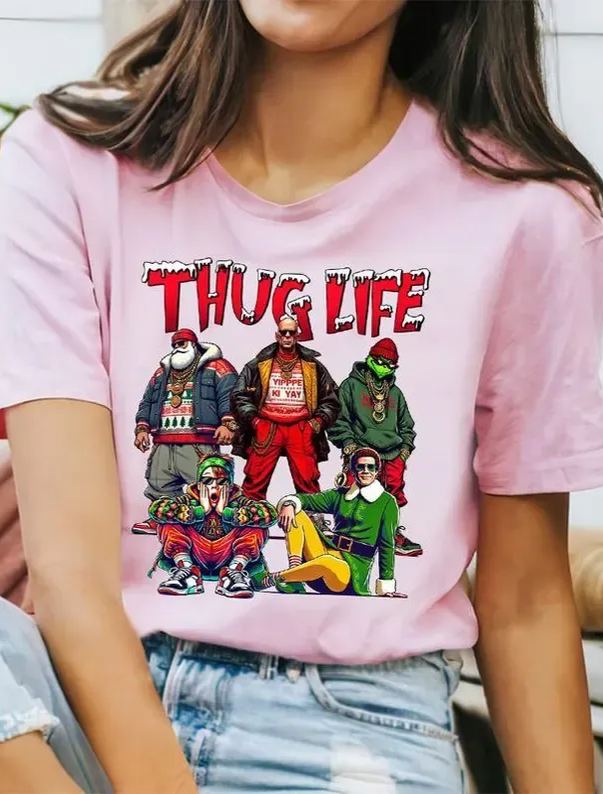THUGLIFE Christmas Tshirt For Women