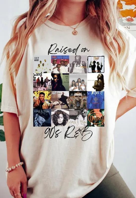 Raised On 90s R&B Album Music Artists-2 Shirts