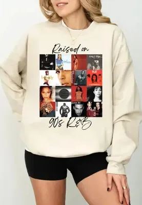 Raised On 90s R&B Album Music Artists-3 Sweatshirt