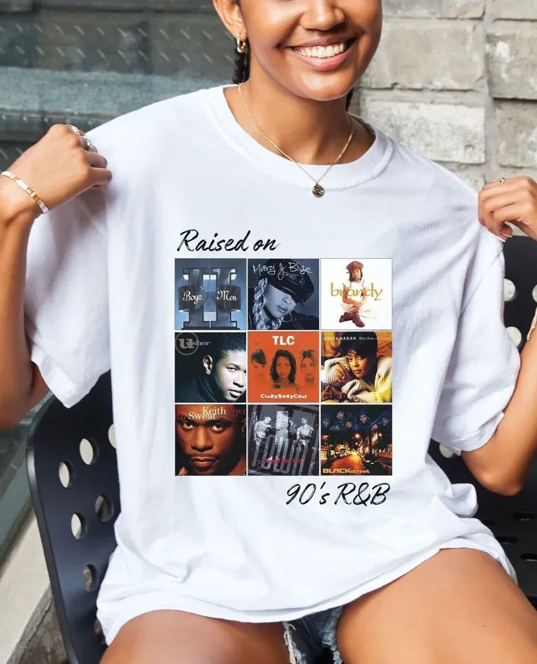 Raised On 90s R&B Album Music Artists-4 Shirts