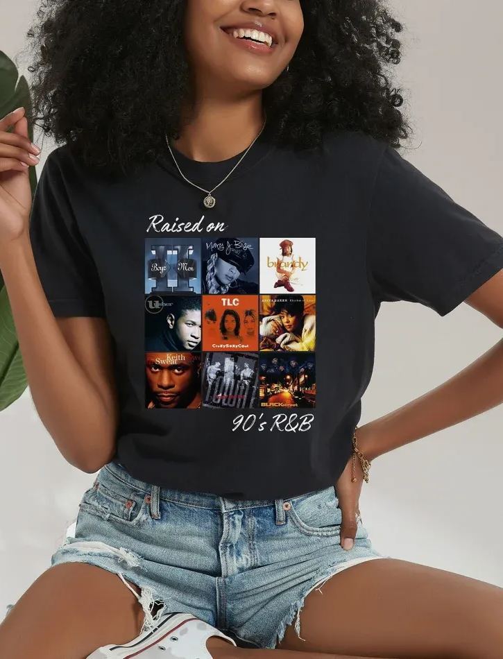 Raised On 90s R&B Album Music Artists-4 Shirts