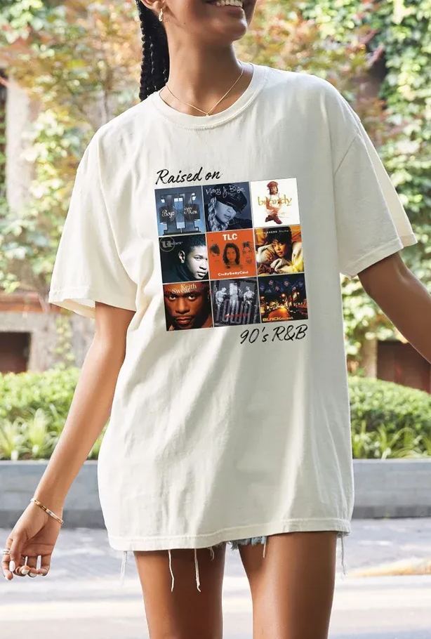 Raised On 90s R&B Album Music Artists-4 Shirts