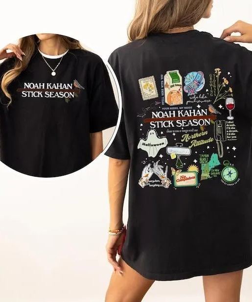 Stick Season Noah Kahan Full Version New Design 2 Sides Tshirts