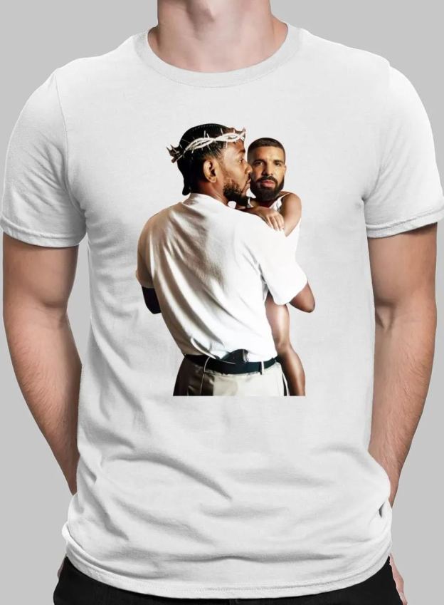 Kendrick Lamar Holding Baby Drake  – Men Shirt