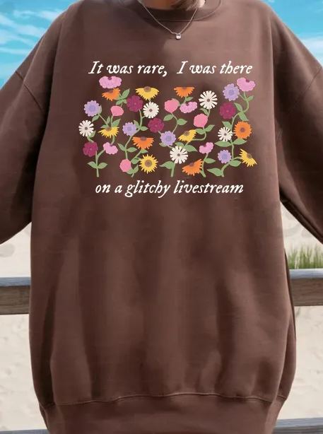 ON A GLITCHY LIVESTREAM Vintage Eras Piano Flower Sweatshirts