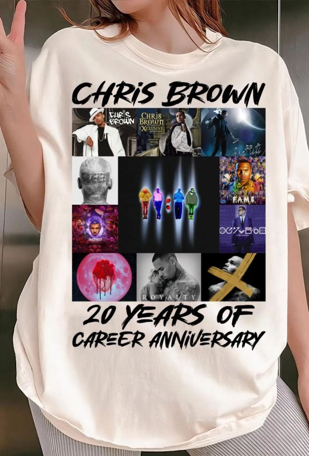 Chris Brown 20 Years Career Anniversary Memorial Tshirt