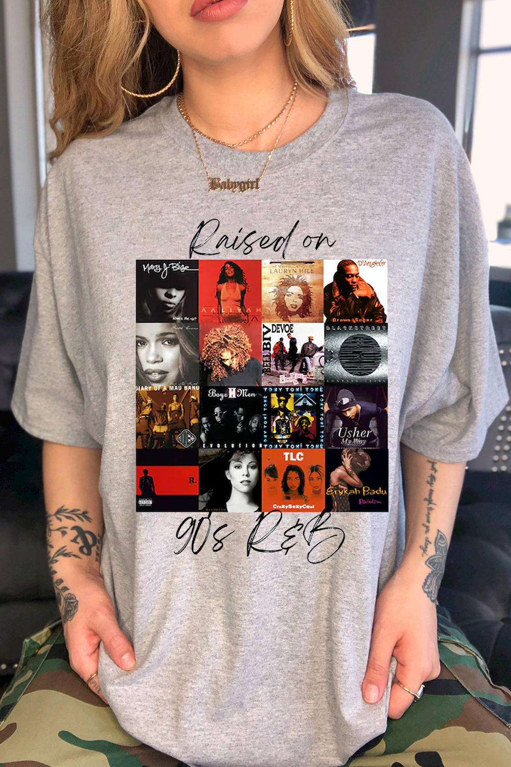 Raised on 90's R&B Album Cover Tshirts