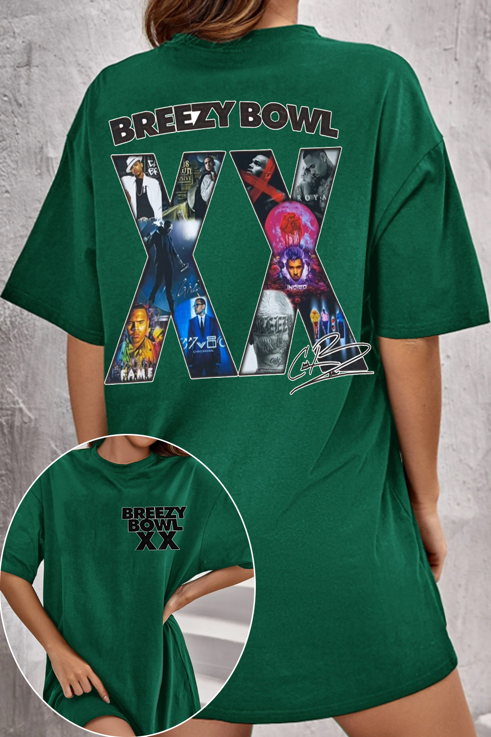 2 Sided chris b Graphic Shirt For Women