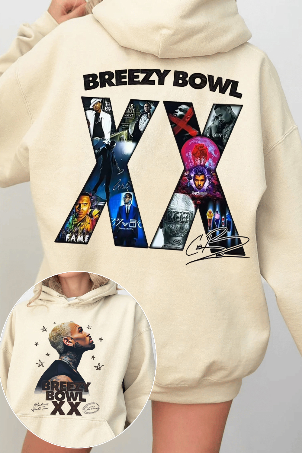 2 Sided CB Graphic Hoodie For Women