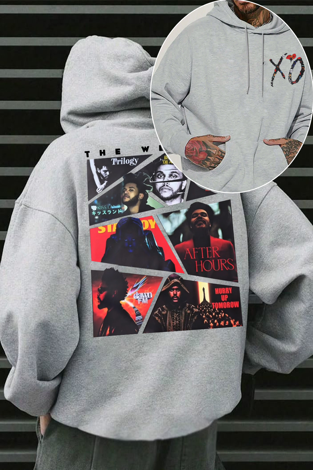 theweeknd double-sided printed HOODIE