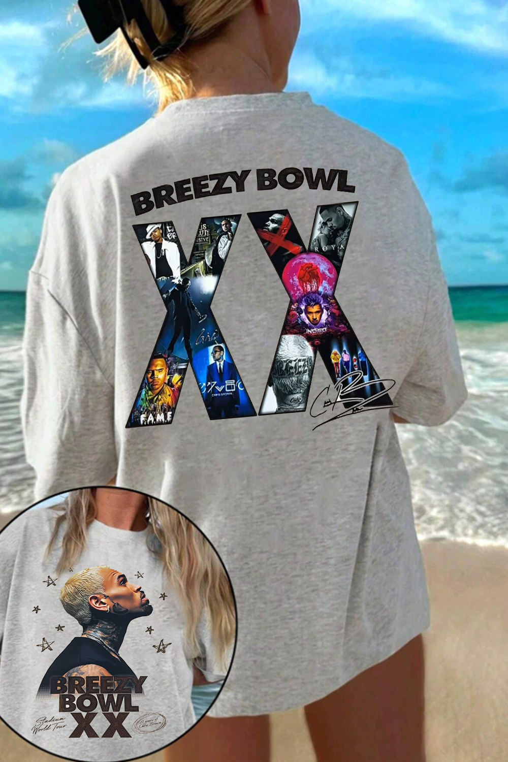 2 Sided Chris Brown Graphic Shirt For Women