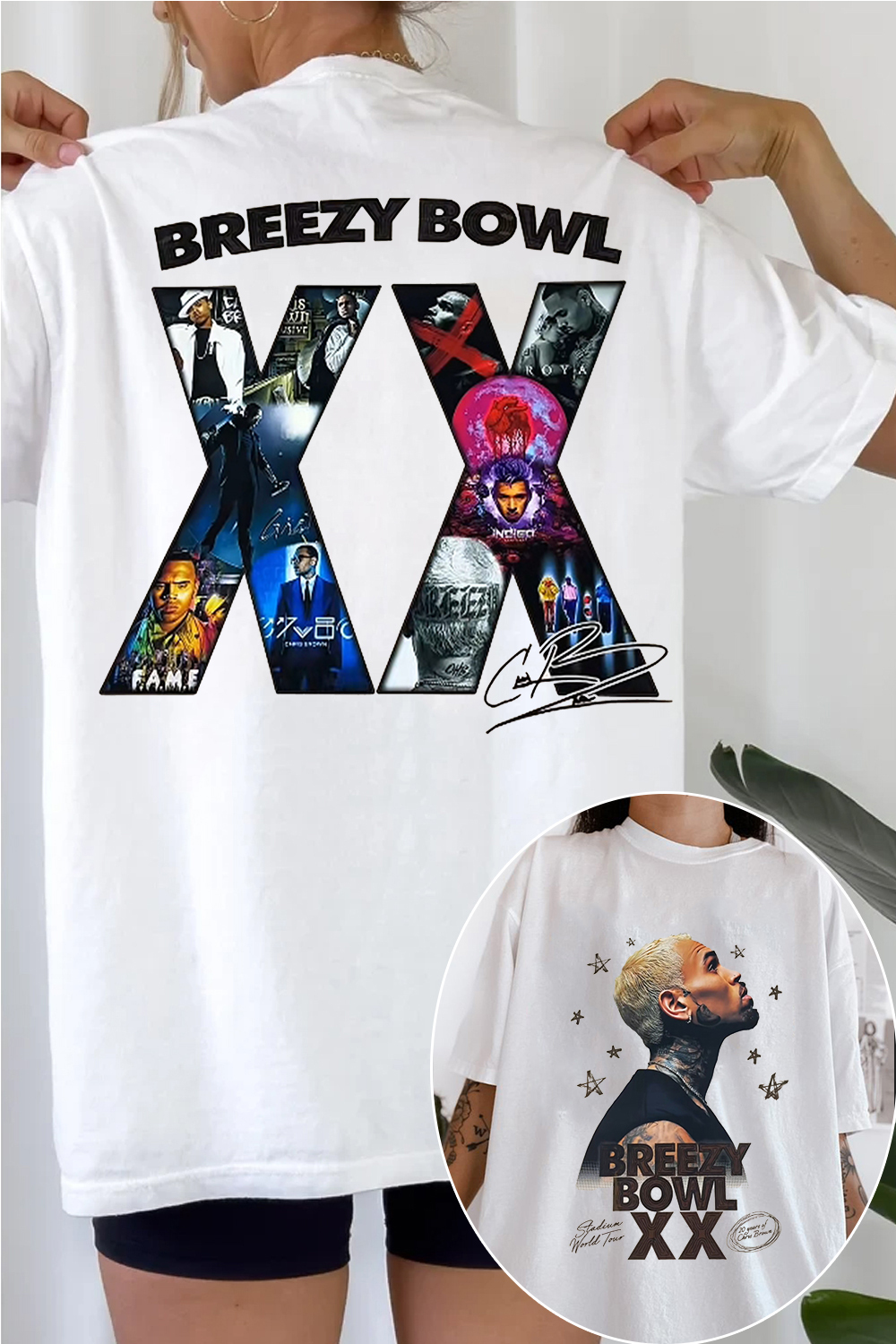 2 Sided Chris Brown Graphic Shirt For Women