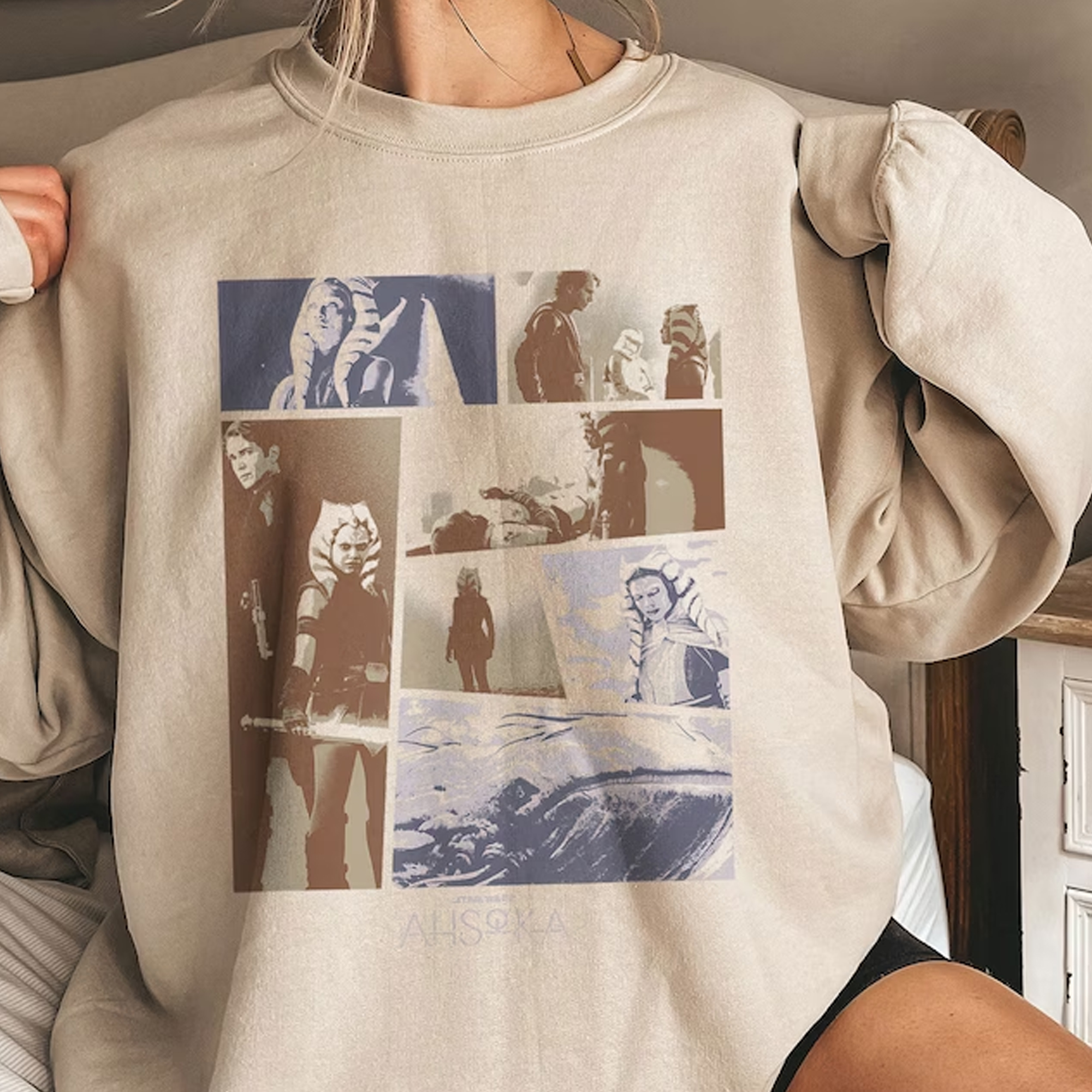 Vintage Ahsoka Anakin Skywalker Padawan Panels SweatShirt