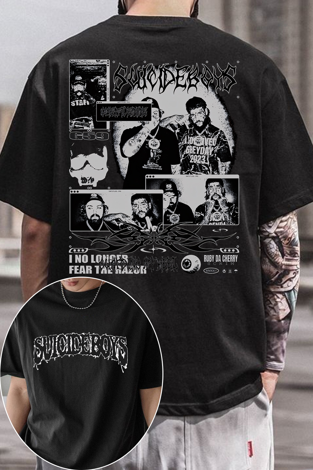 uicideboys casual 2-side printed MEN tee