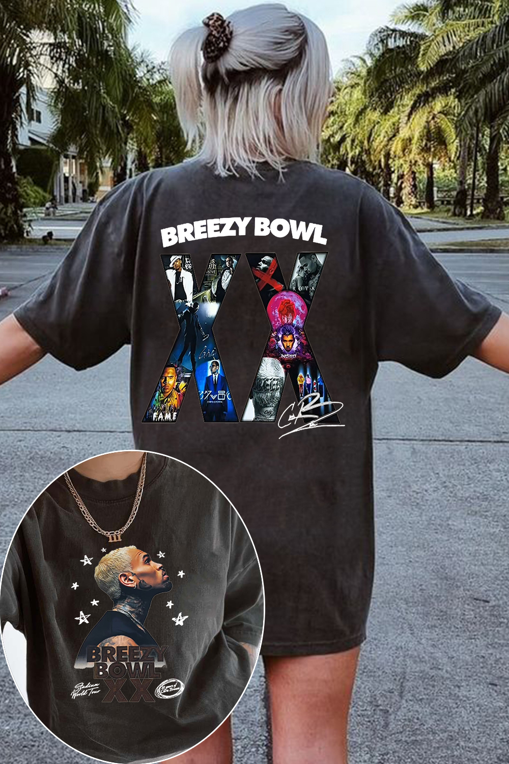 2 Sided Chris Brown Graphic Shirt For Women