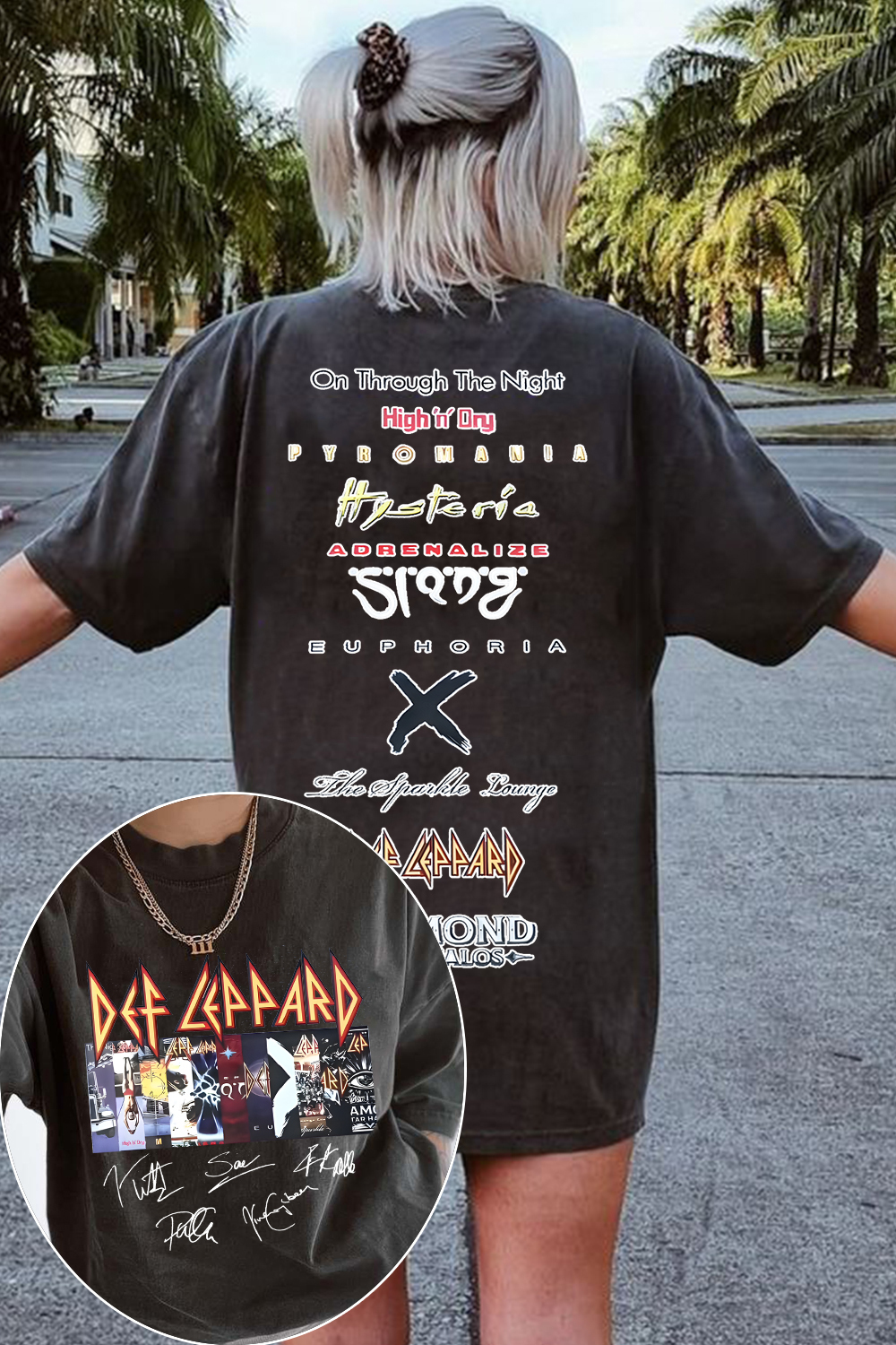 Defleppard 2-sided women printed tee